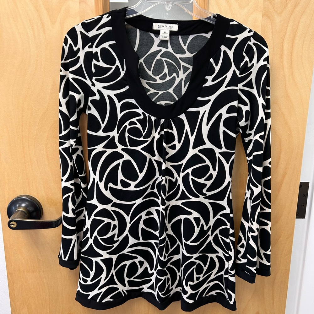 🌼3/$30🌼 WHBM Black white tunic top Medium